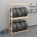 Soporte neumáticos madera maciza de pino negro 120x40x180 cm