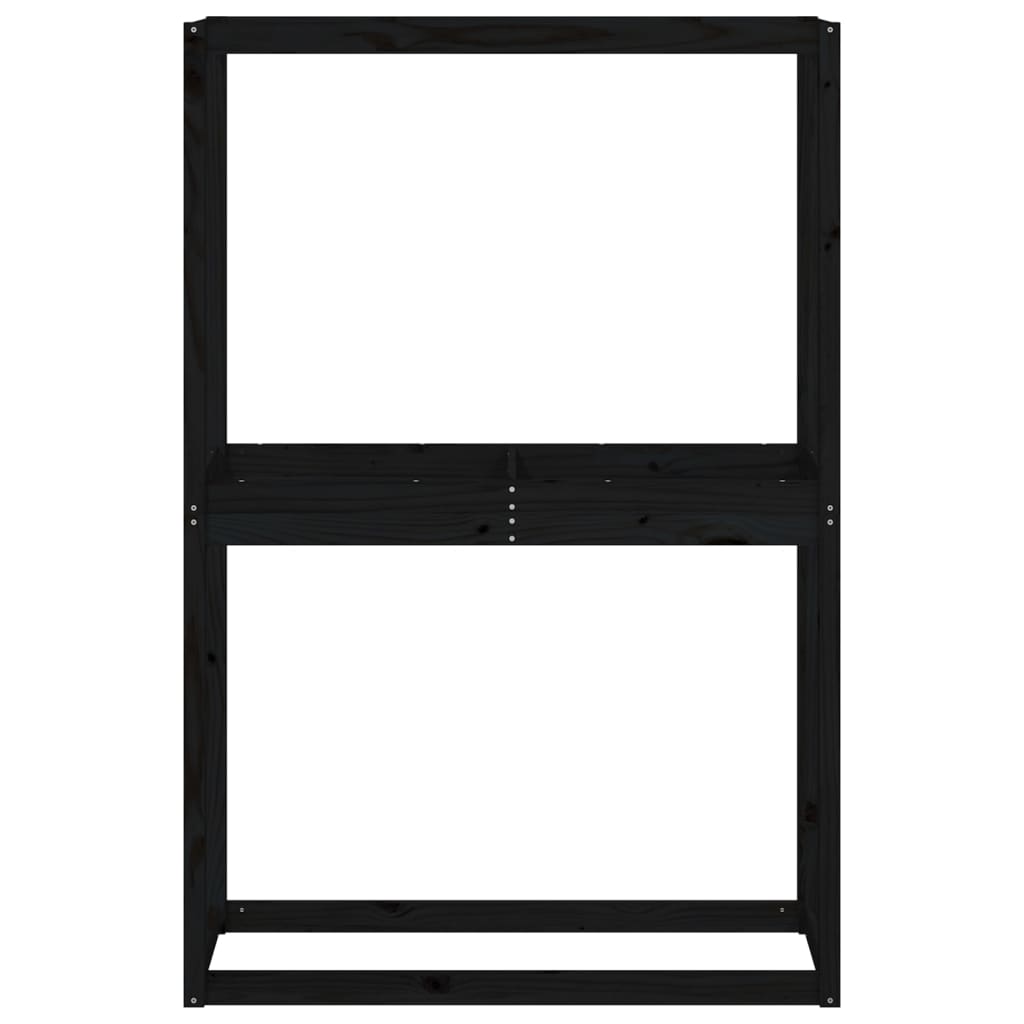 Soporte neumáticos madera maciza de pino negro 120x40x180 cm
