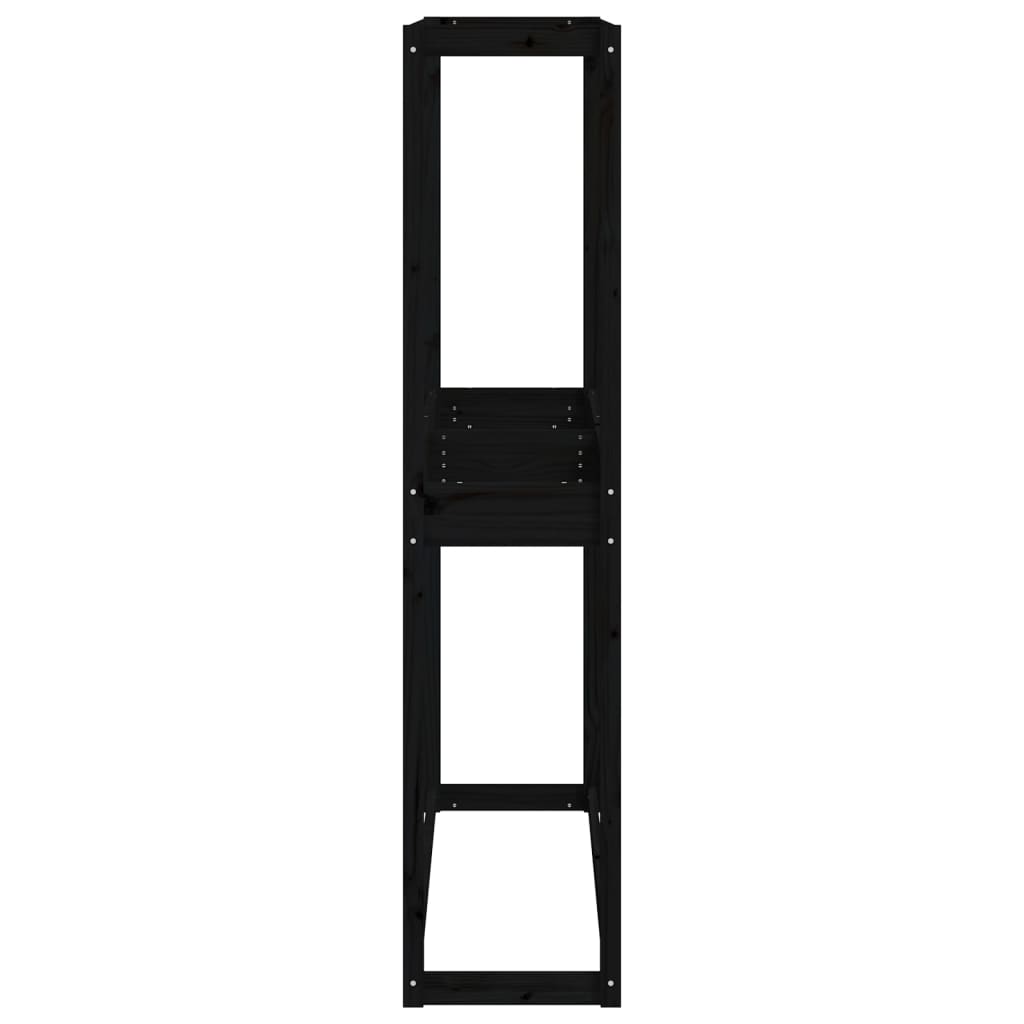 Soporte neumáticos madera maciza de pino negro 120x40x180 cm