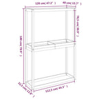 Soporte neumáticos madera maciza de pino negro 120x40x180 cm