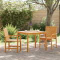 Conjunto de Comedor de Jardín 3 pcs Marrón