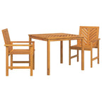 Conjunto de Comedor de Jardín 3 pcs Marrón