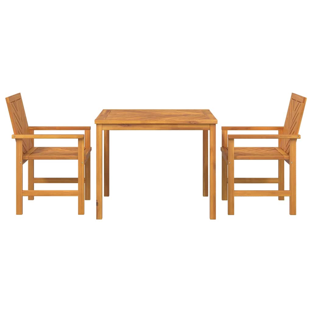 Conjunto de Comedor de Jardín 3 pcs Marrón