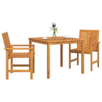 Conjunto de Comedor de Jardín 3 pcs Marrón