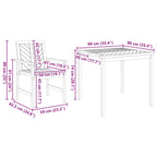 Conjunto de Comedor de Jardín 3 pcs Marrón