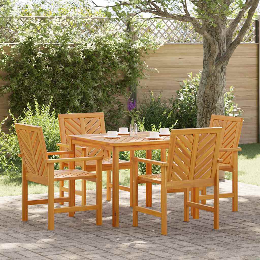 Conjunto de Comedor de Jardín 5 pcs Marrón