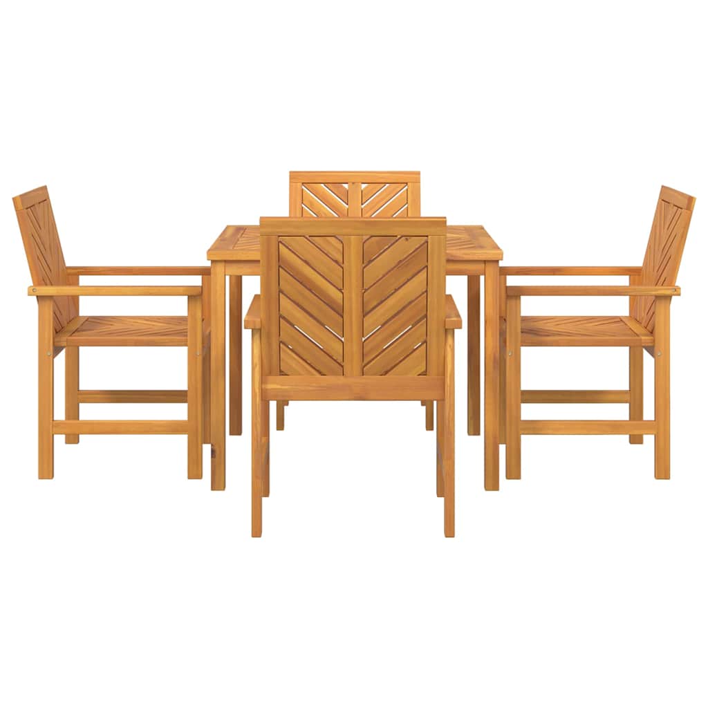 Conjunto de Comedor de Jardín 5 pcs Marrón