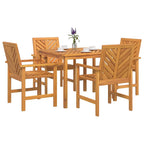 Conjunto de Comedor de Jardín 5 pcs Marrón