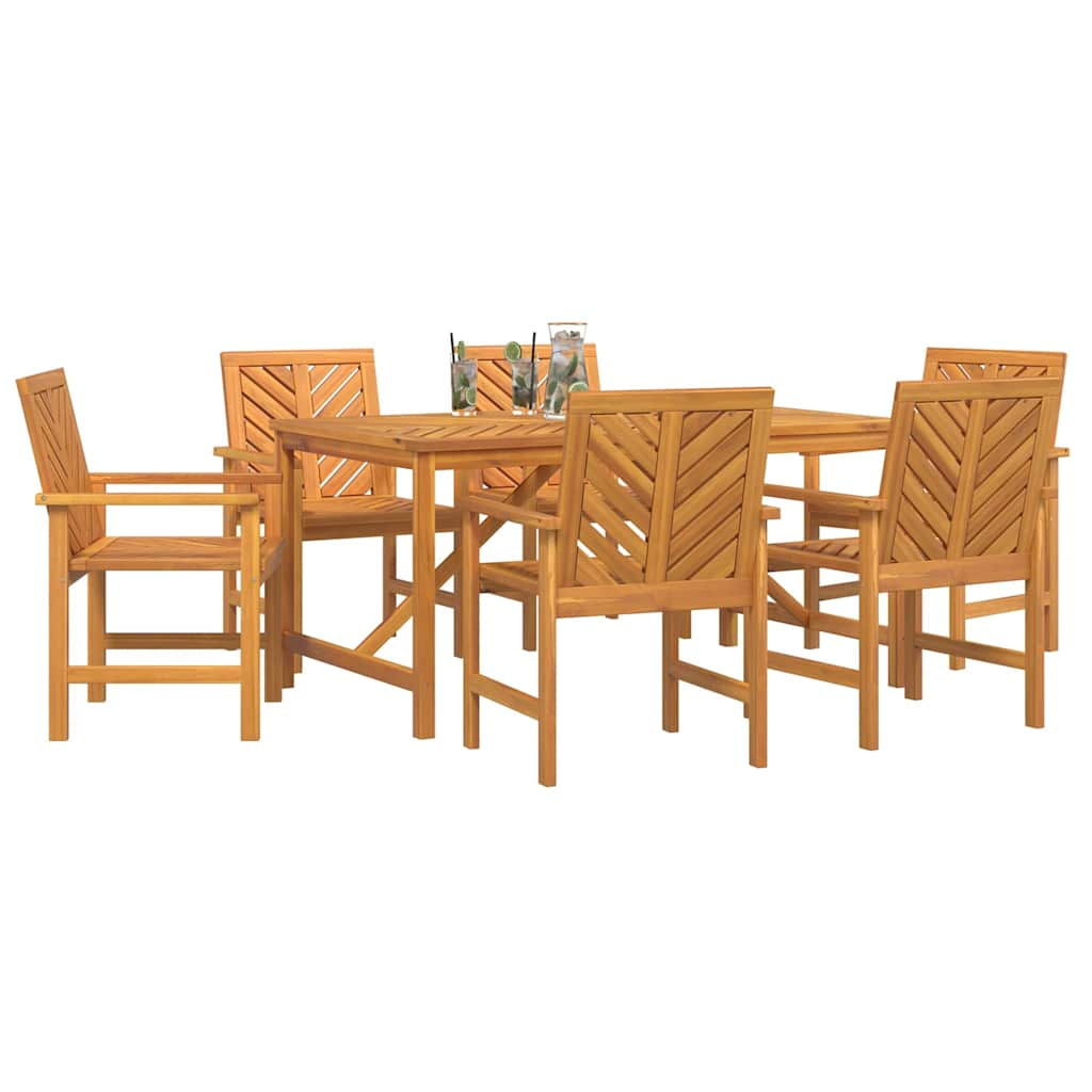 Conjunto de Comedor de Jardín 7 pcs Marrón