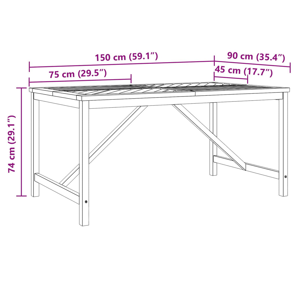 Conjunto de Comedor de Jardín 7 pcs Marrón
