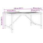 Conjunto de Comedor de Jardín 7 pcs Marrón