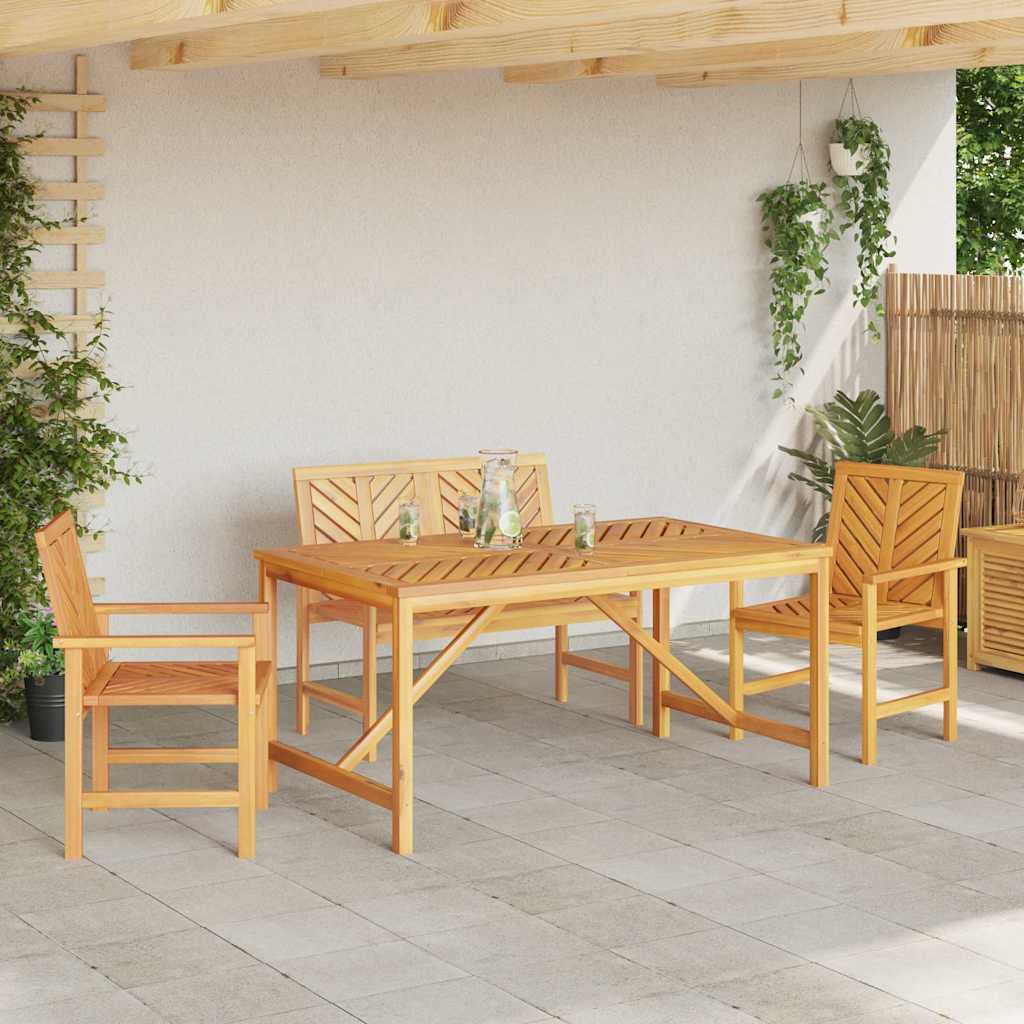 Conjunto de Comedor de Jardín 4 pcs Marrón