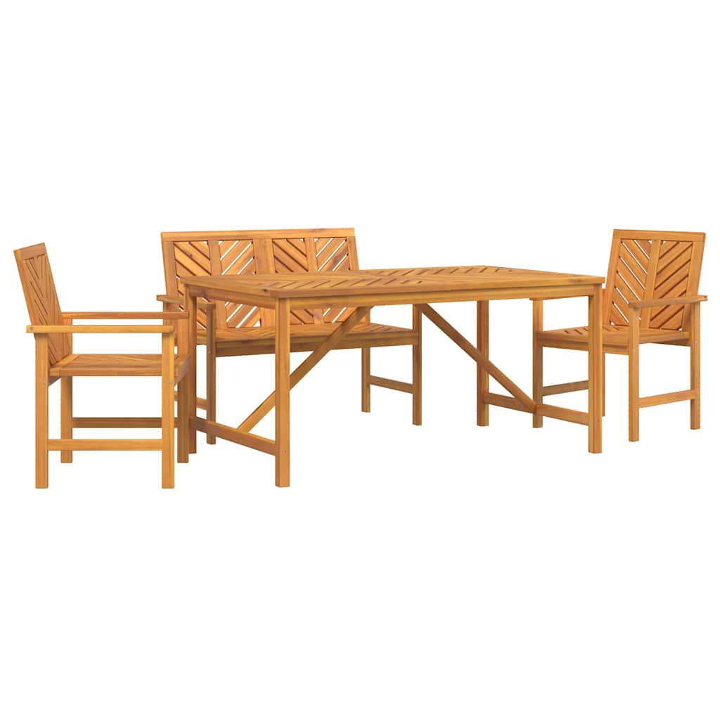 Conjunto de Comedor de Jardín 4 pcs Marrón