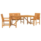 Conjunto de Comedor de Jardín 4 pcs Marrón