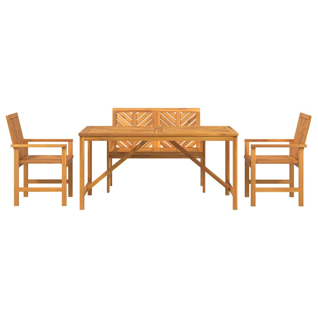 Conjunto de Comedor de Jardín 4 pcs Marrón