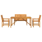 Conjunto de Comedor de Jardín 4 pcs Marrón