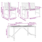 Conjunto de Comedor de Jardín 4 pcs Marrón