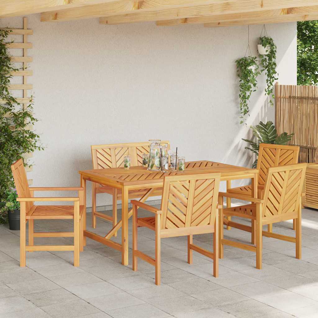 Conjunto de Comedor de Jardín 6 pcs Marrón