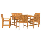Conjunto de Comedor de Jardín 6 pcs Marrón