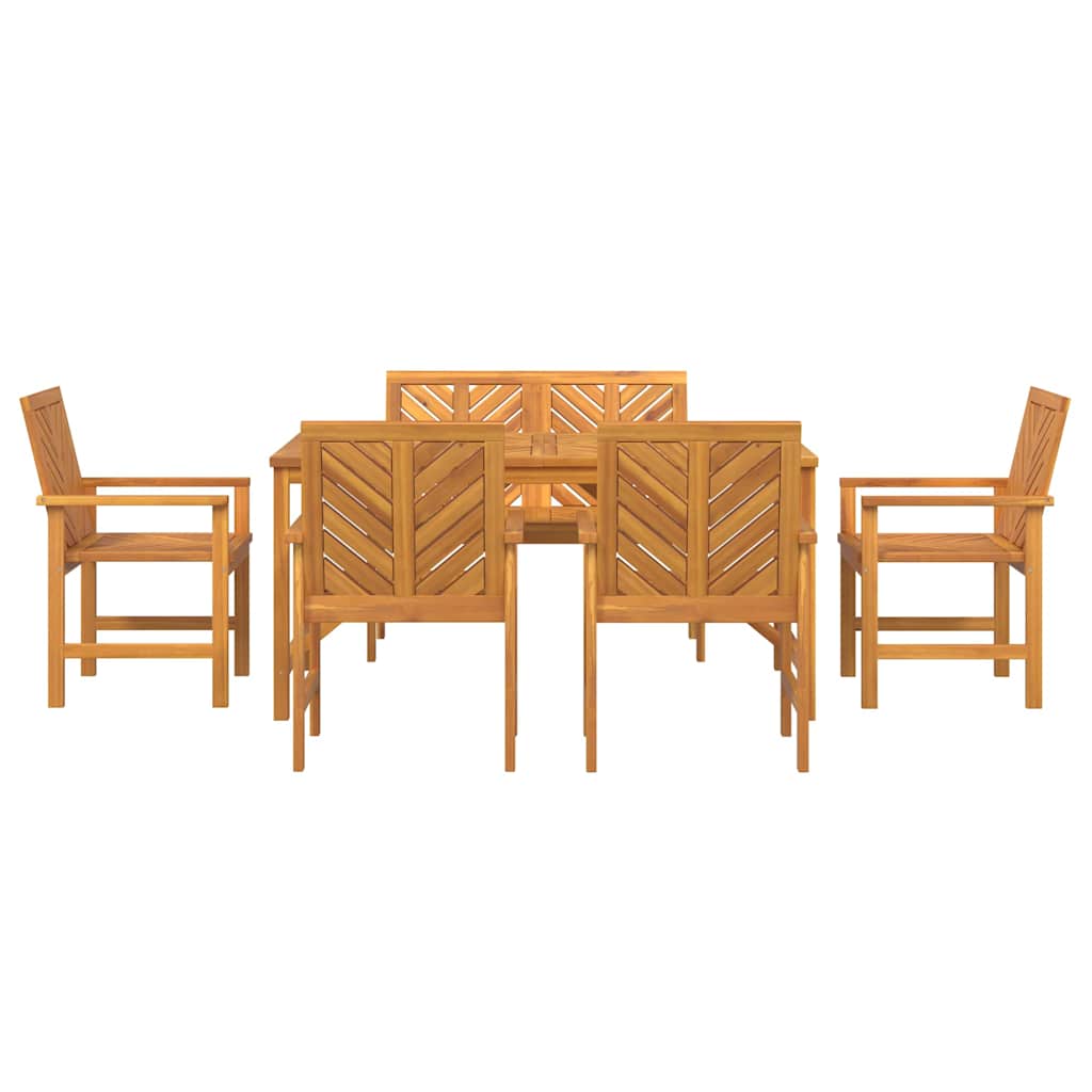 Conjunto de Comedor de Jardín 6 pcs Marrón