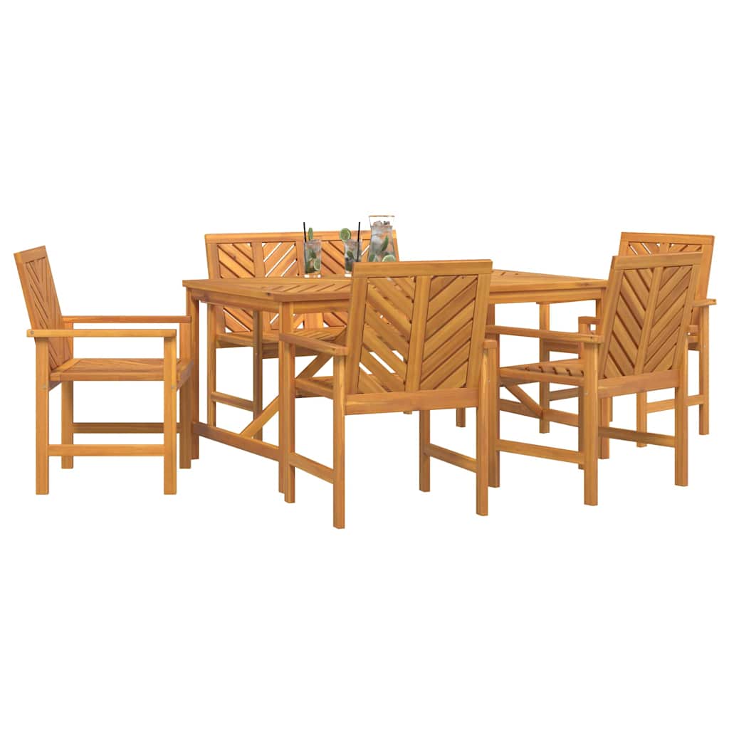 Conjunto de Comedor de Jardín 6 pcs Marrón