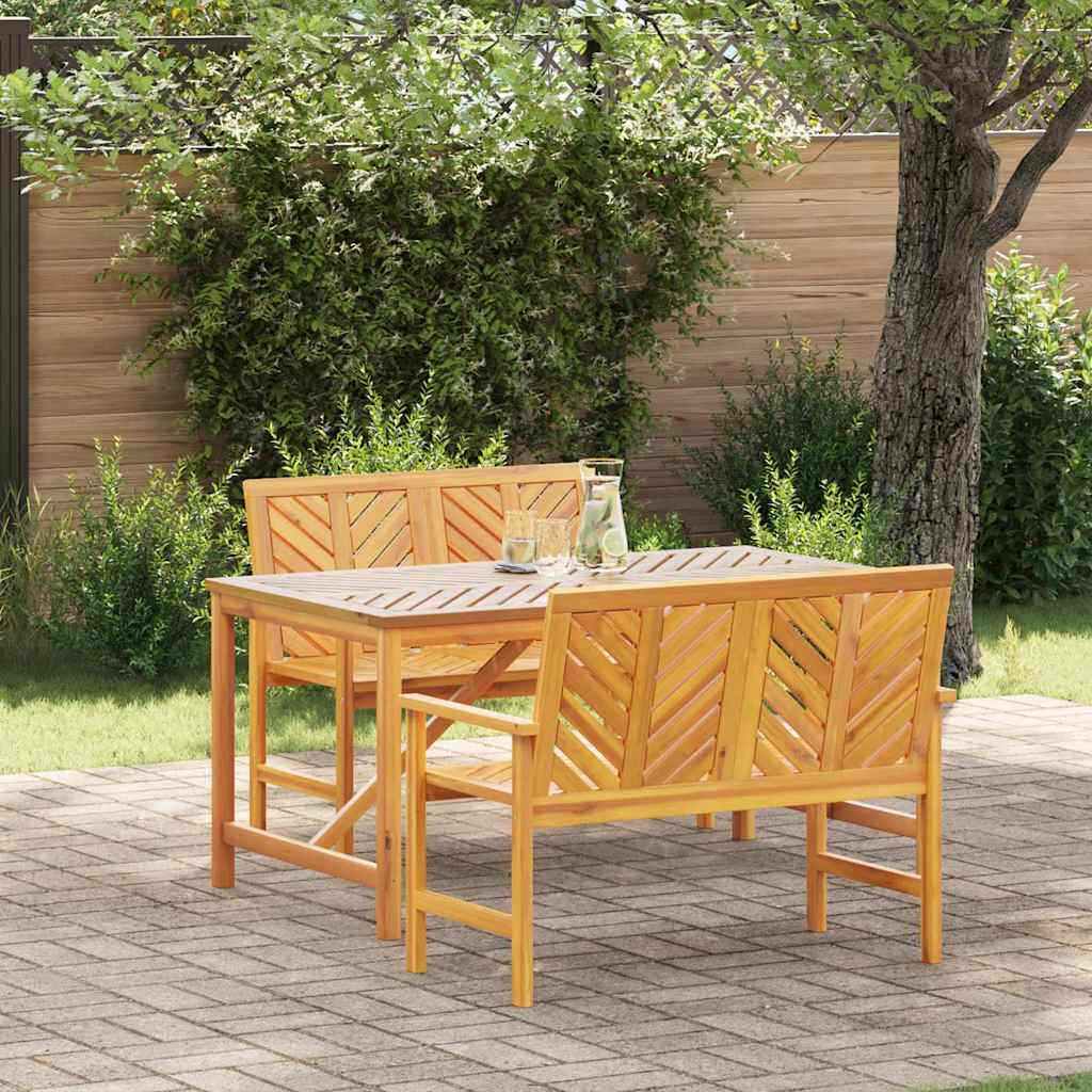 3 pcs Brown Garden Dining Set
