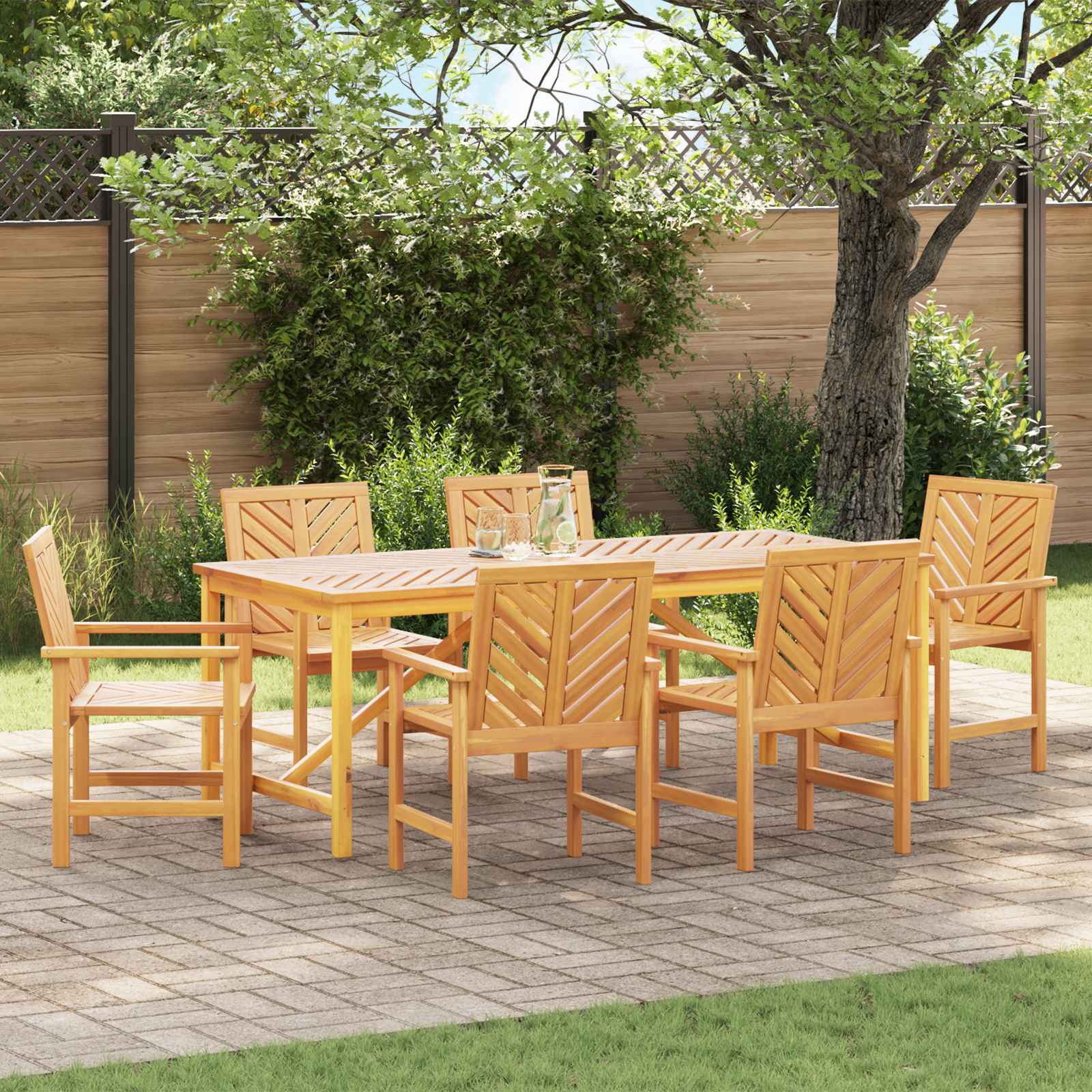 7-Piece Brown Garden Dining Set