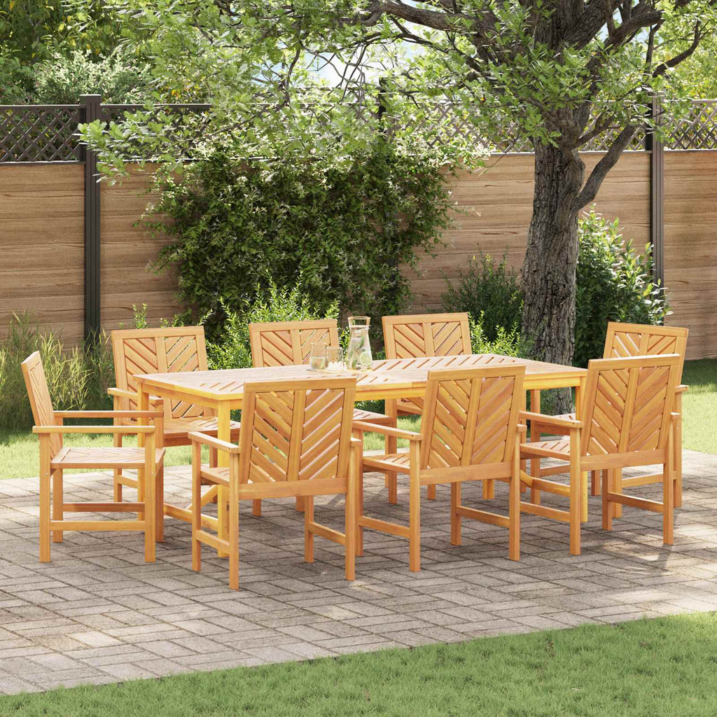 Conjunto de Comedor de Jardín 9 pcs Marrón