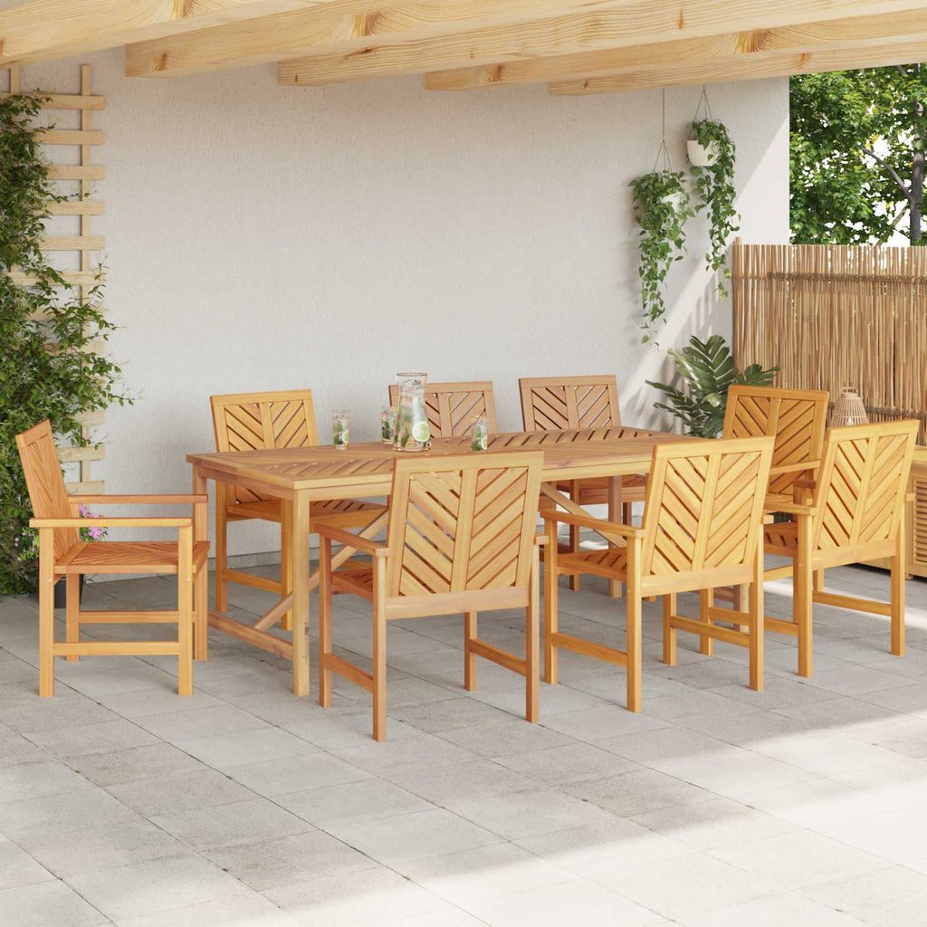 Conjunto de Comedor de Jardín 9 pcs Marrón