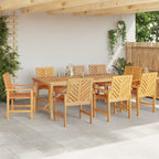 Conjunto de Comedor de Jardín 9 pcs Marrón