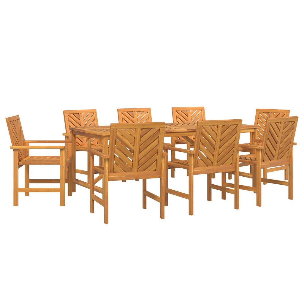 Conjunto de Comedor de Jardín 9 pcs Marrón