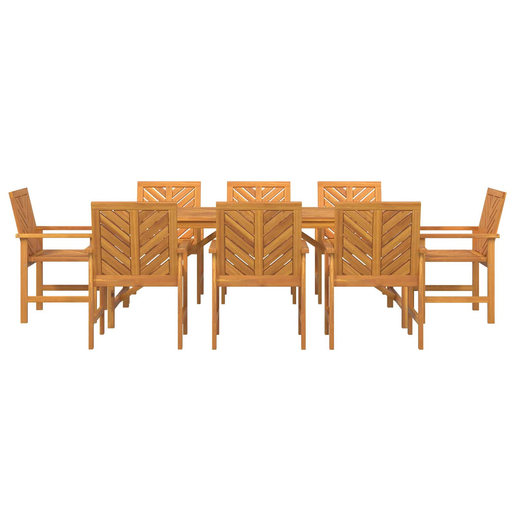 Conjunto de Comedor de Jardín 9 pcs Marrón