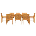Conjunto de Comedor de Jardín 9 pcs Marrón