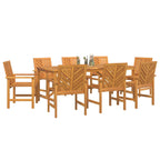 Conjunto de Comedor de Jardín 9 pcs Marrón