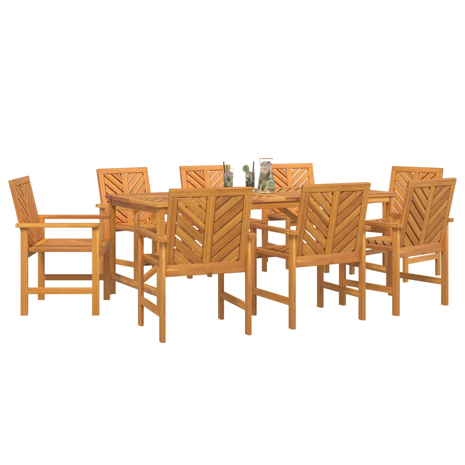 Conjunto de Comedor de Jardín 9 pcs Marrón
