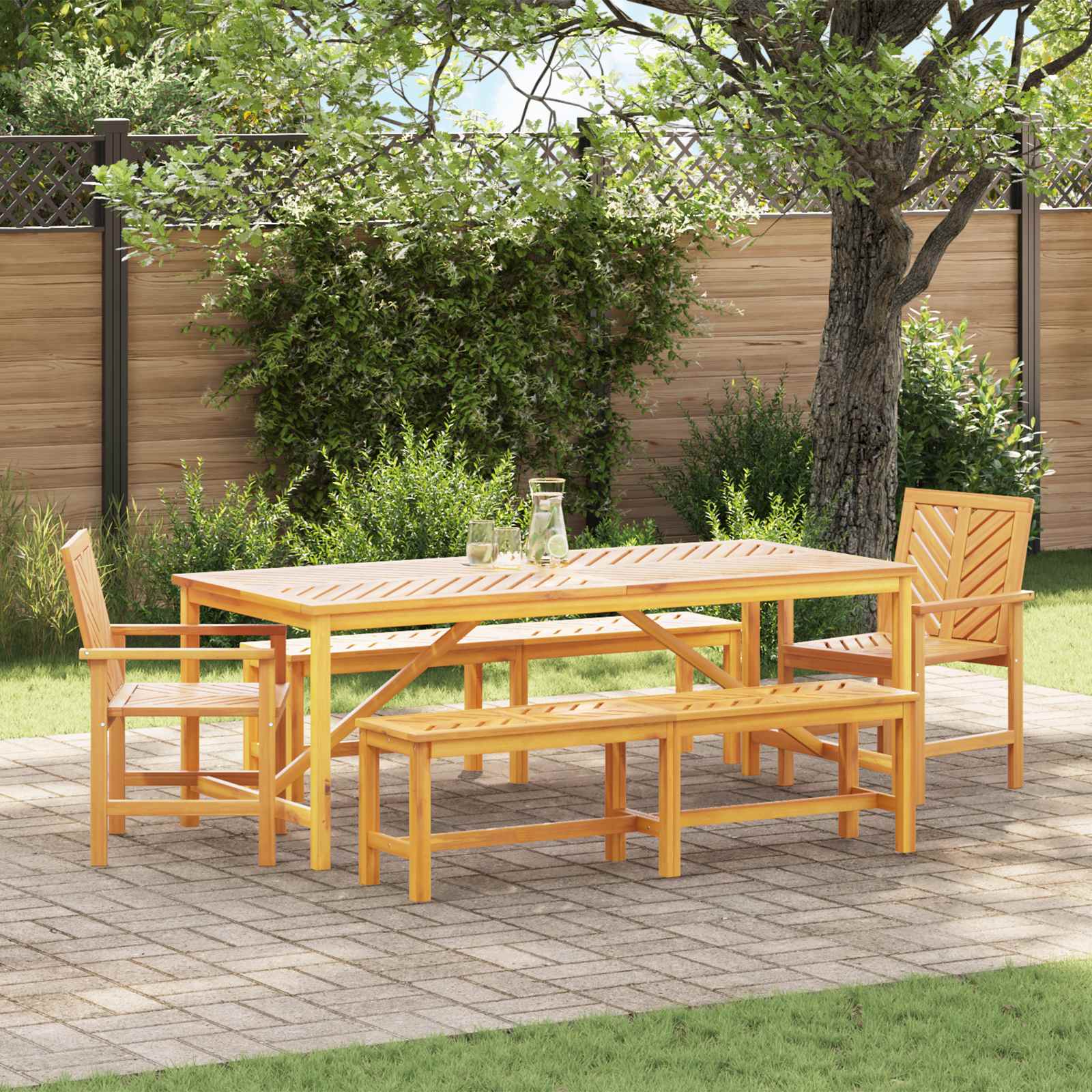 5-piece Brown Garden Dining Set