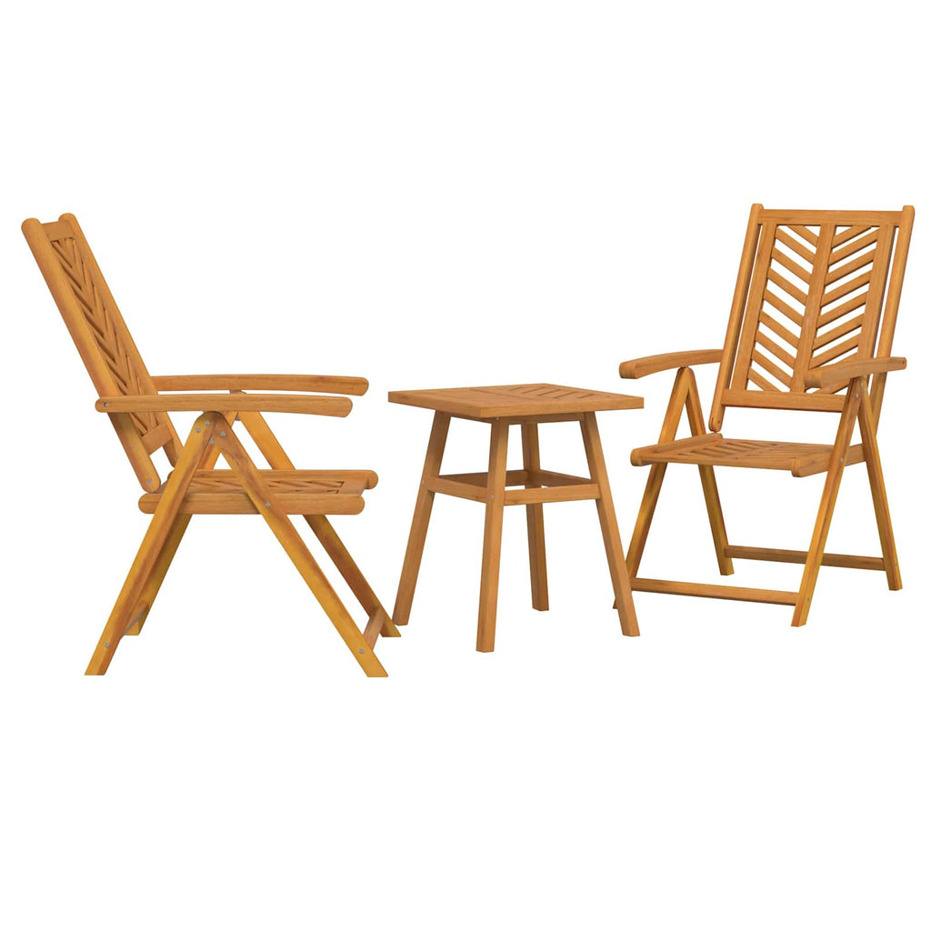 Conjunto de Comedor de Jardín 3 pcs Marrón