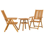 Conjunto de Comedor de Jardín 3 pcs Marrón