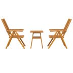 Conjunto de Comedor de Jardín 3 pcs Marrón