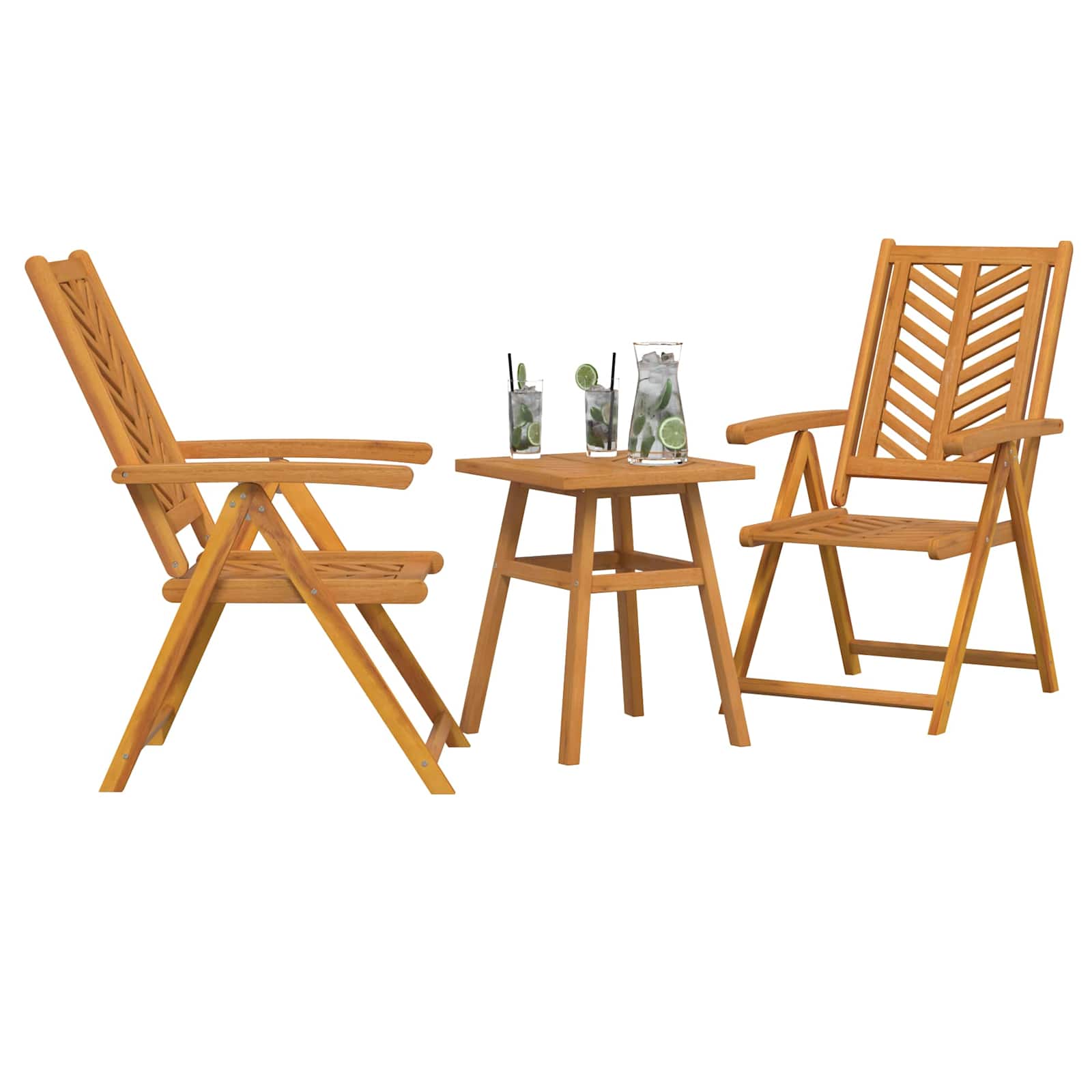 Conjunto de Comedor de Jardín 3 pcs Marrón
