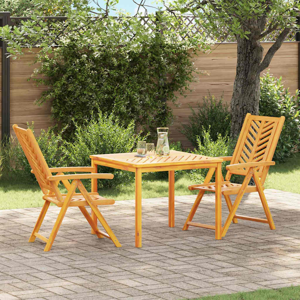 Conjunto de Refeição de Jardim 3 pçs Castanho