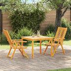 Conjunto de Refeição de Jardim 3 pçs Castanho