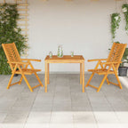 Conjunto de Refeição de Jardim 3 pçs Castanho