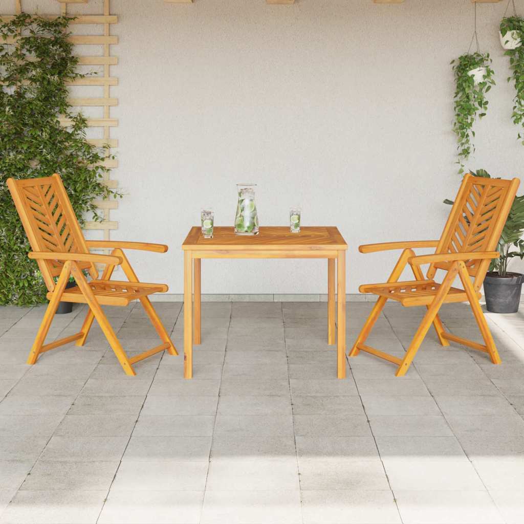 Conjunto de Comedor de Jardín 3 pcs Marrón