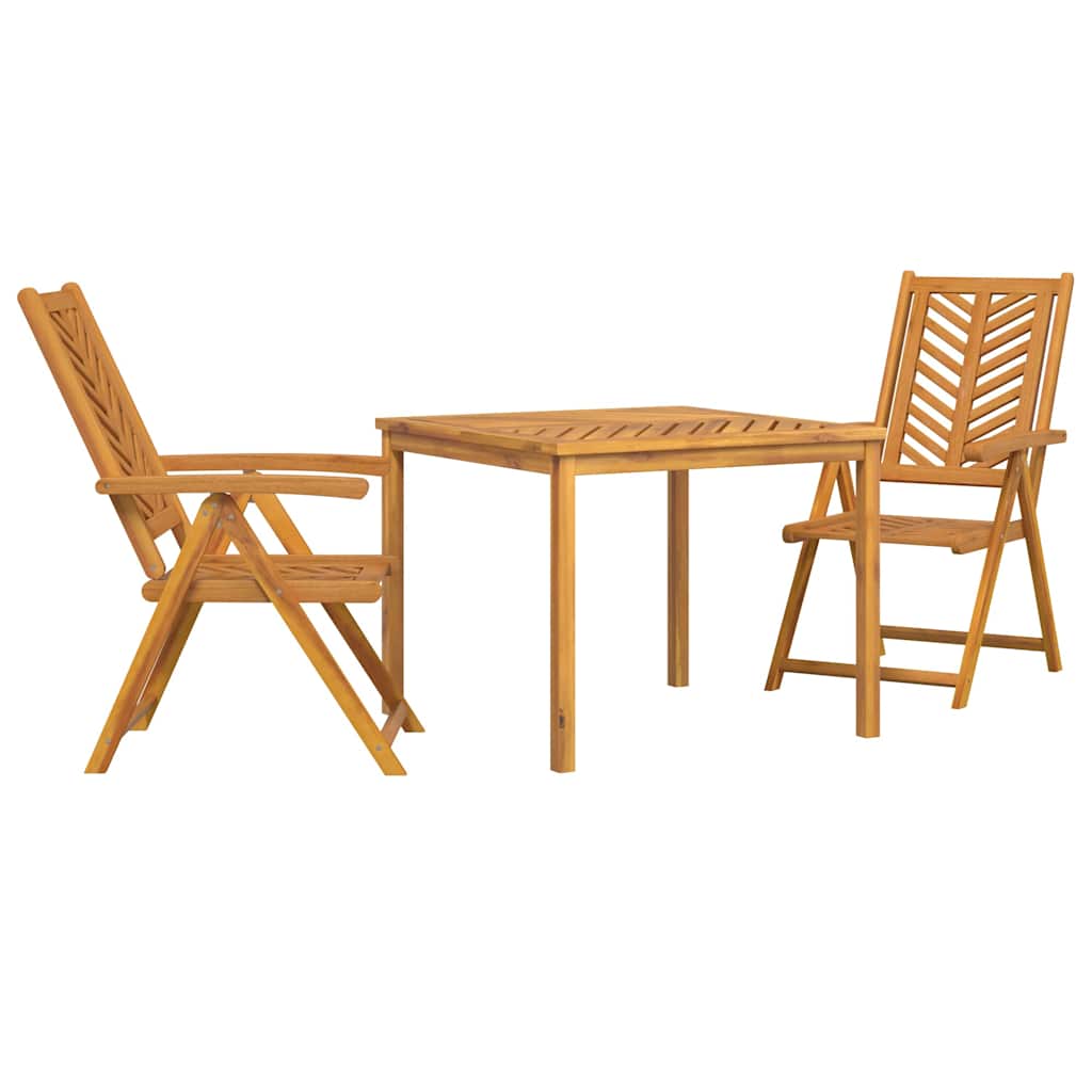 Conjunto de Refeição de Jardim 3 pçs Castanho
