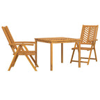 Conjunto de Refeição de Jardim 3 pçs Castanho