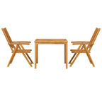 Conjunto de Refeição de Jardim 3 pçs Castanho
