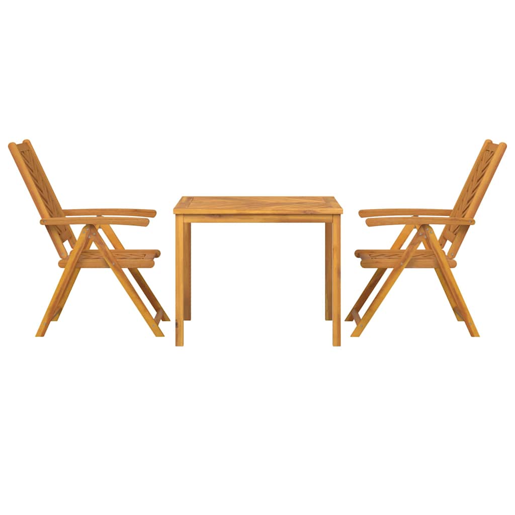 Conjunto de Refeição de Jardim 3 pçs Castanho