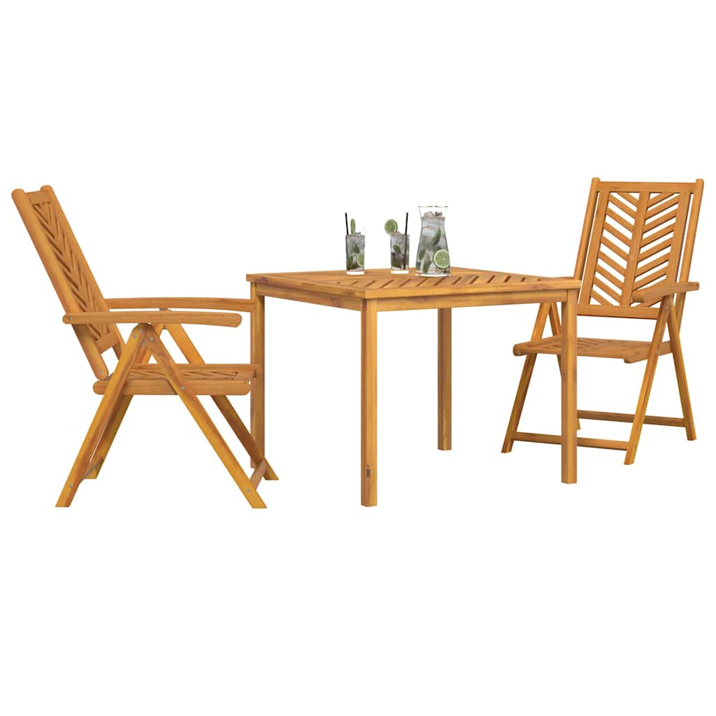 Conjunto de Refeição de Jardim 3 pçs Castanho