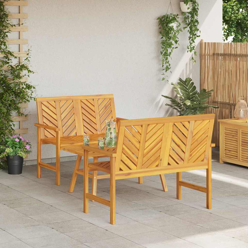 Conjunto de Sofás de Jardín 3 pcs Marrón